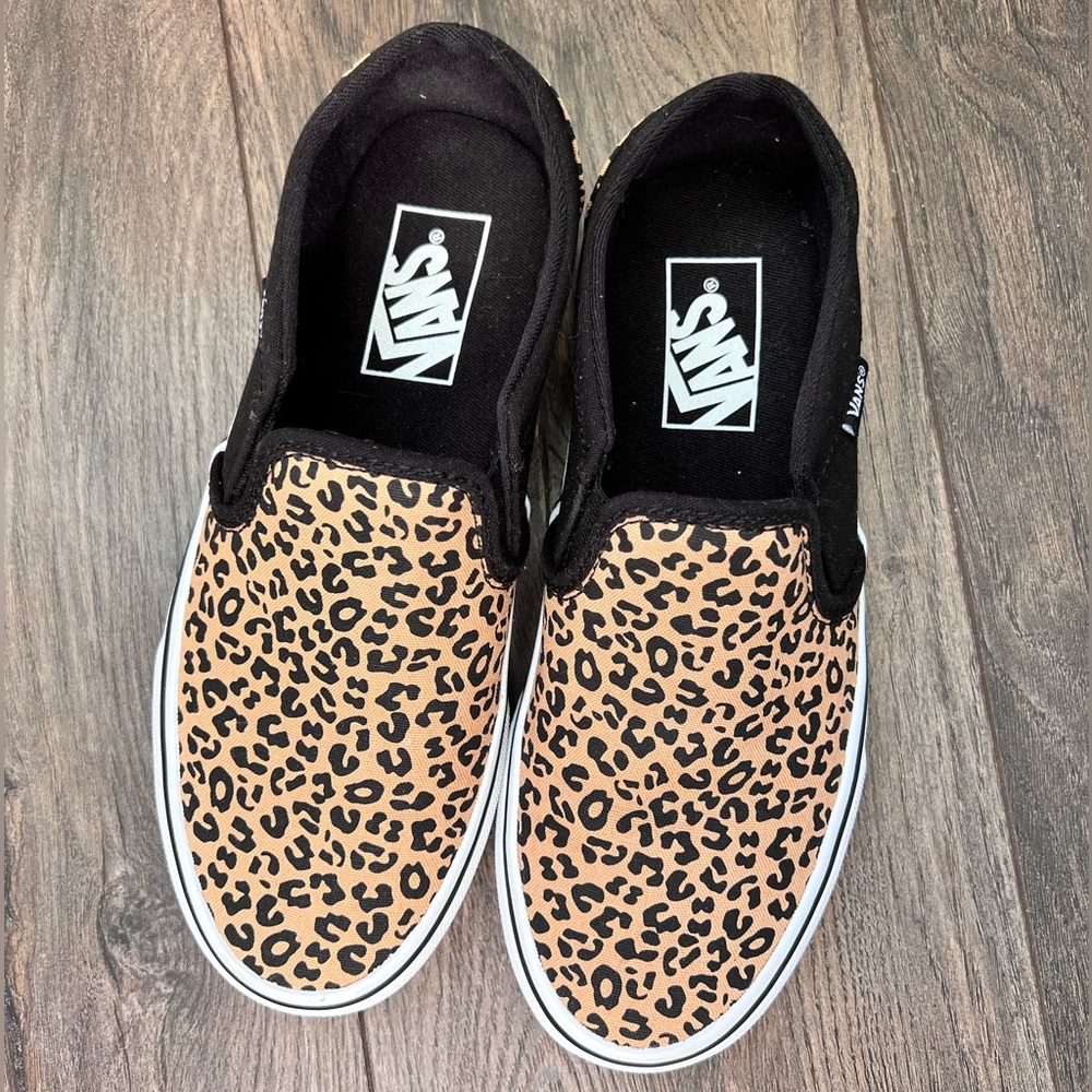 Cheetah Print Slip on Vans